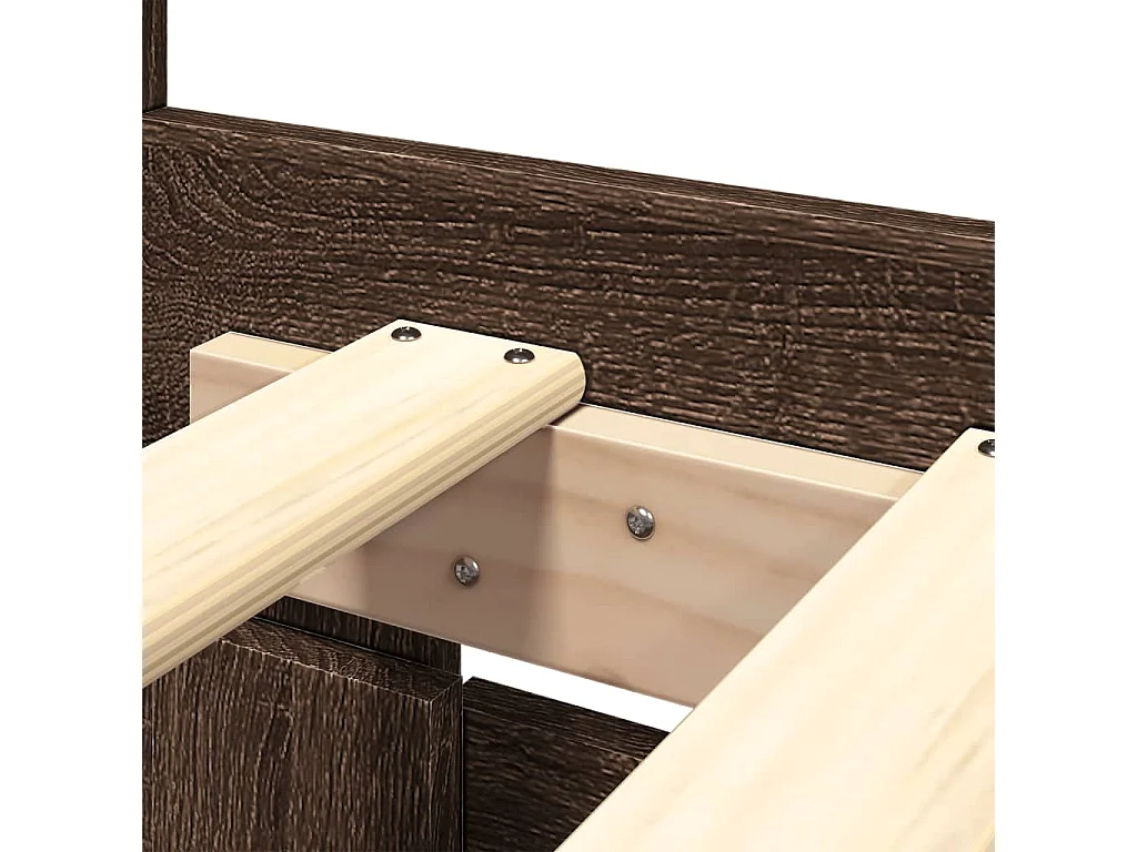 Letto per adulti | Letto matrimoniale | Giroletto Testiera Rovere Marrone 200x200 cm Legno Multistrato