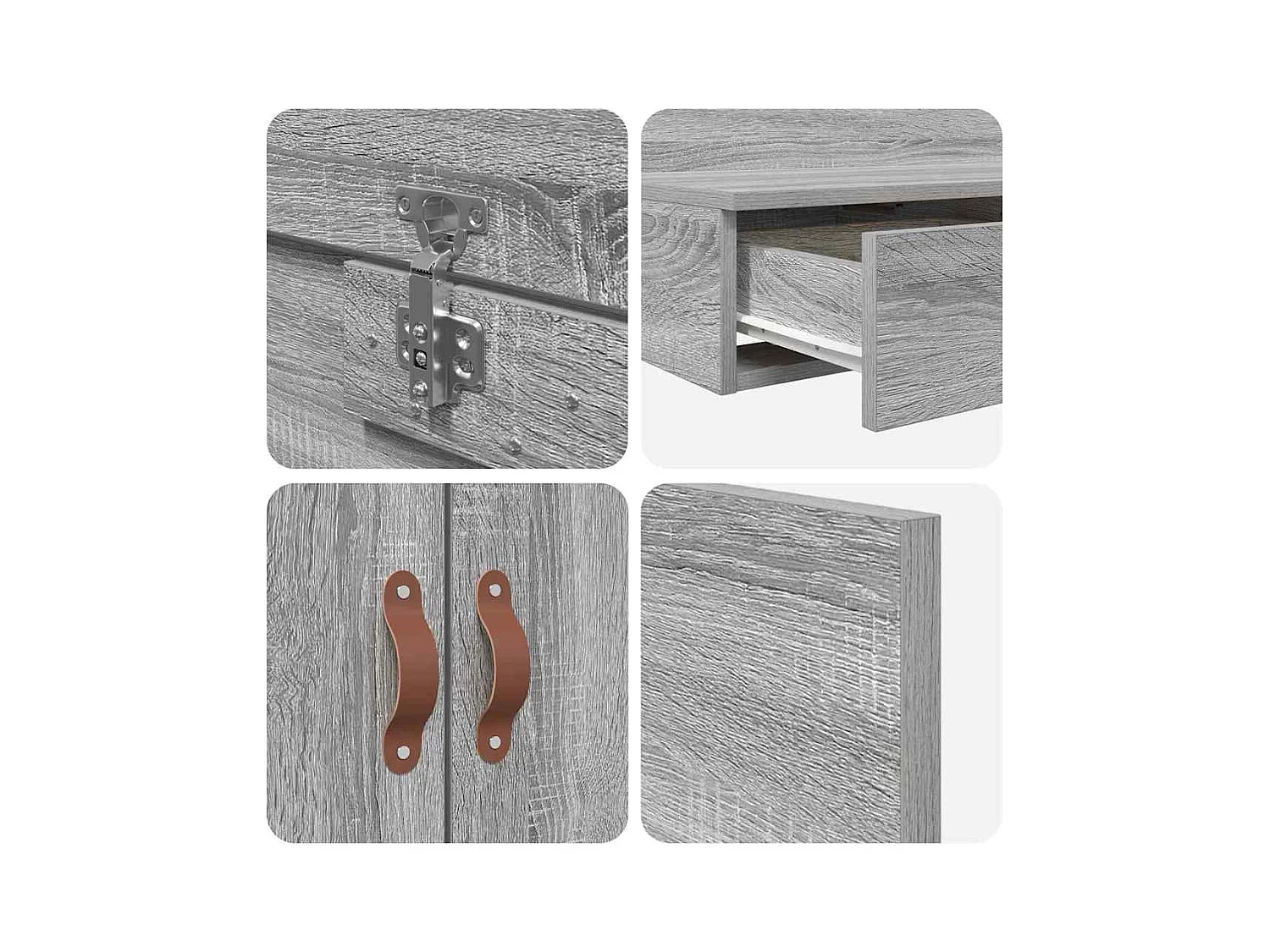 Lit simple | Lit adulte, enfant | Cadre de lit avec rangement Sonoma gris 236.5x90x31.5 cm