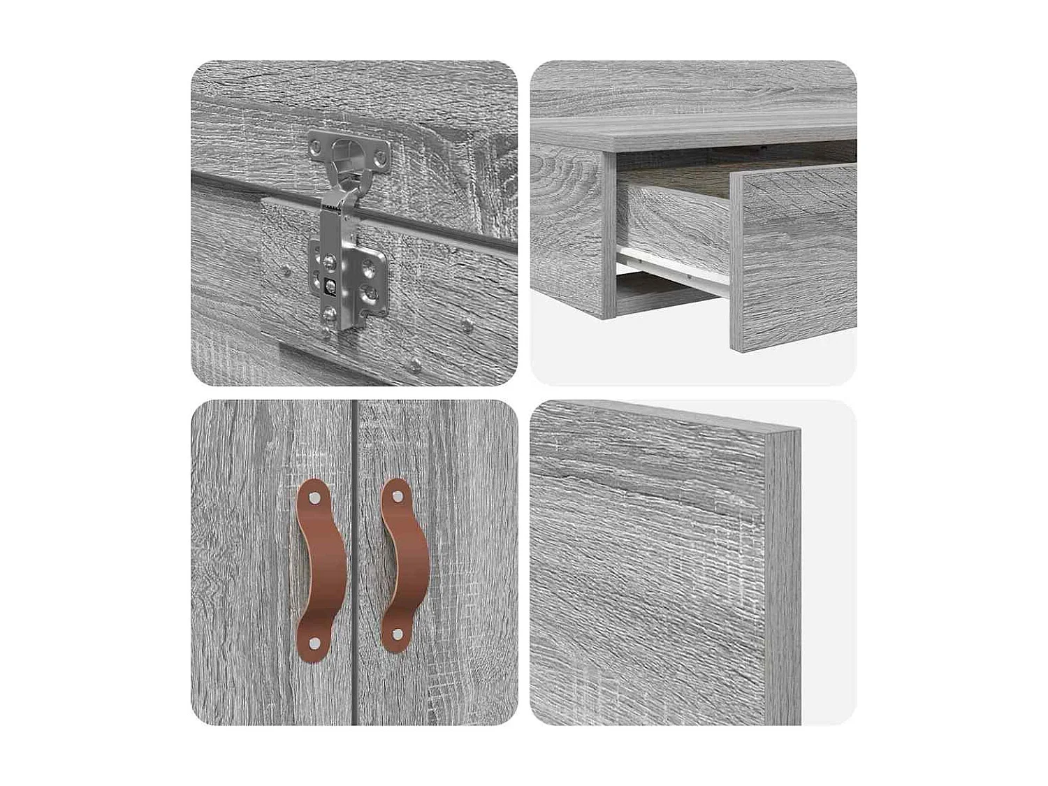 Lit simple | Lit adulte, enfant | Cadre de lit avec rangement Sonoma gris 236.5x90x31.5 cm