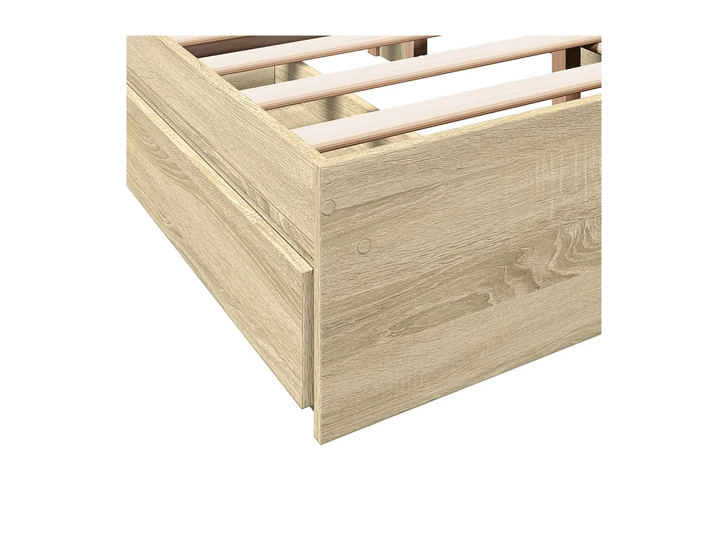 Lit simple | Lit adulte, enfant | Cadre de lit avec tiroirs chêne sonoma 120x200 cm