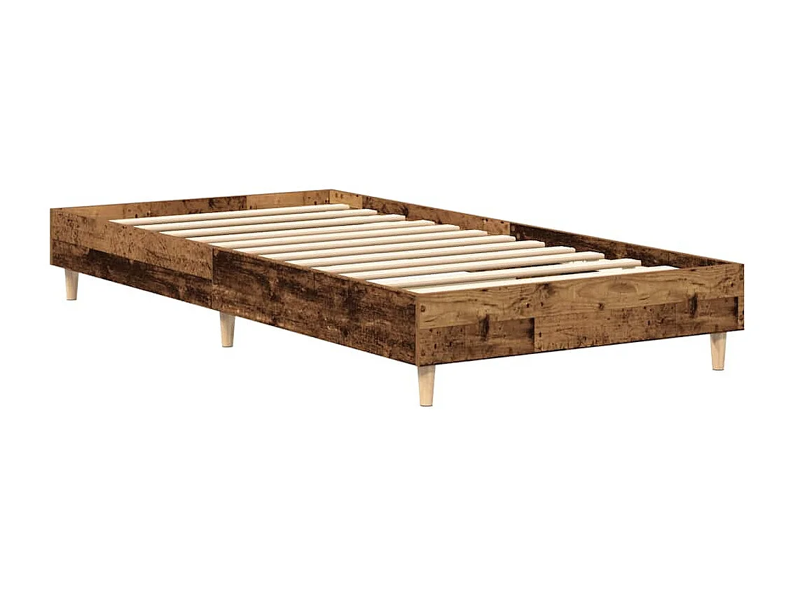 Letto per adulti | Letto singolo | Giroletto senza Materasso Legno Antico 90x200 cm in Truciolato