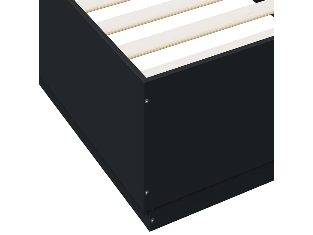 Lit simple | Lit adulte, enfant | Cadre de lit avec LED noir 90x200 cm