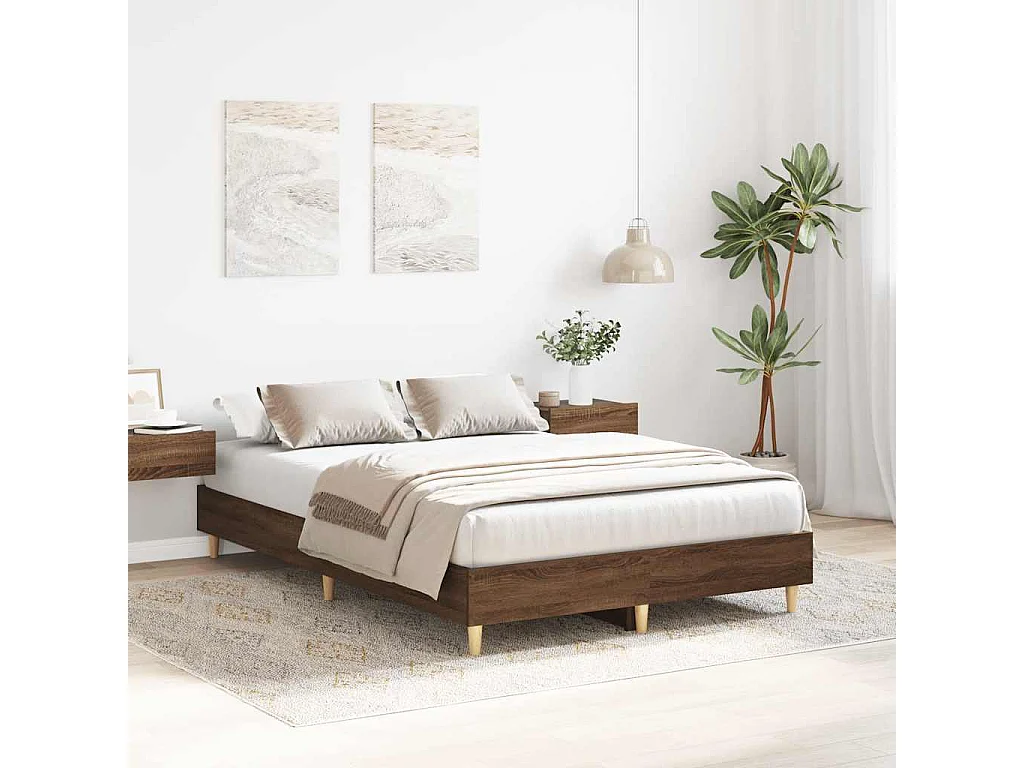 Lit simple | Lit adulte, enfant | Cadre de lit chêne marron 120x200 cm