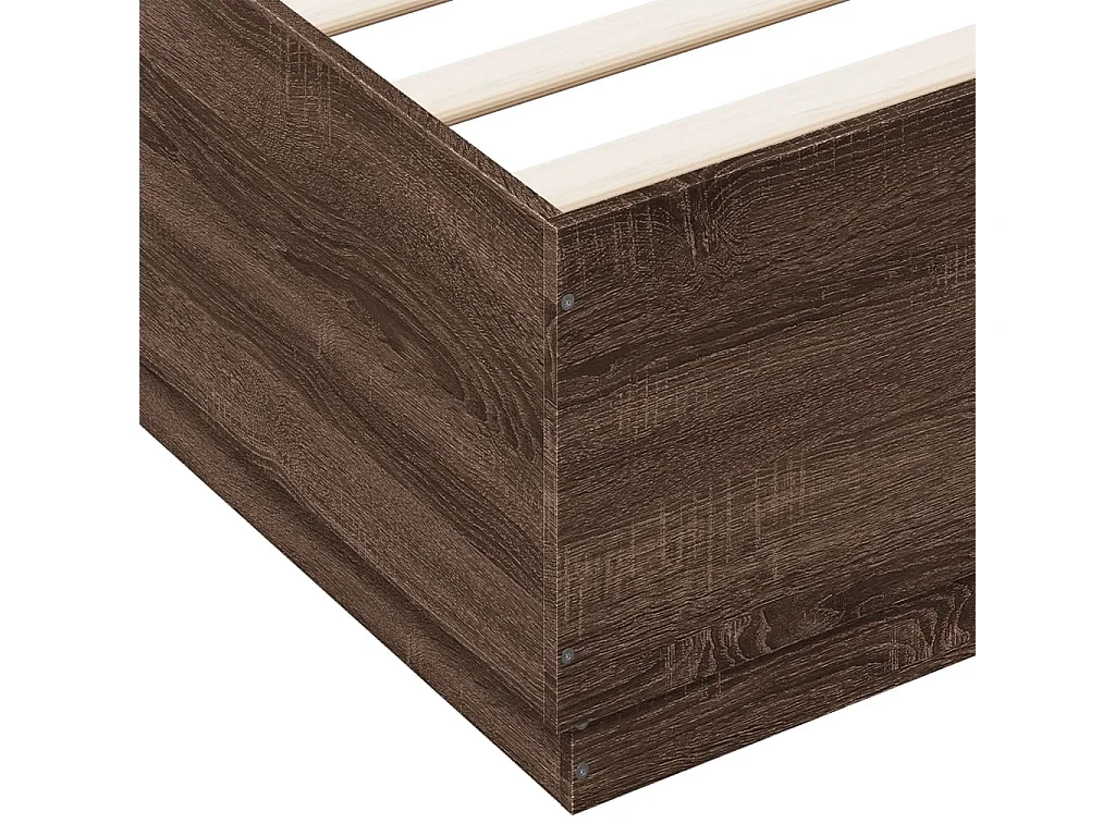 Lit double | Lit adulte | Cadre de lit avec LED chêne marron 150x200 cm