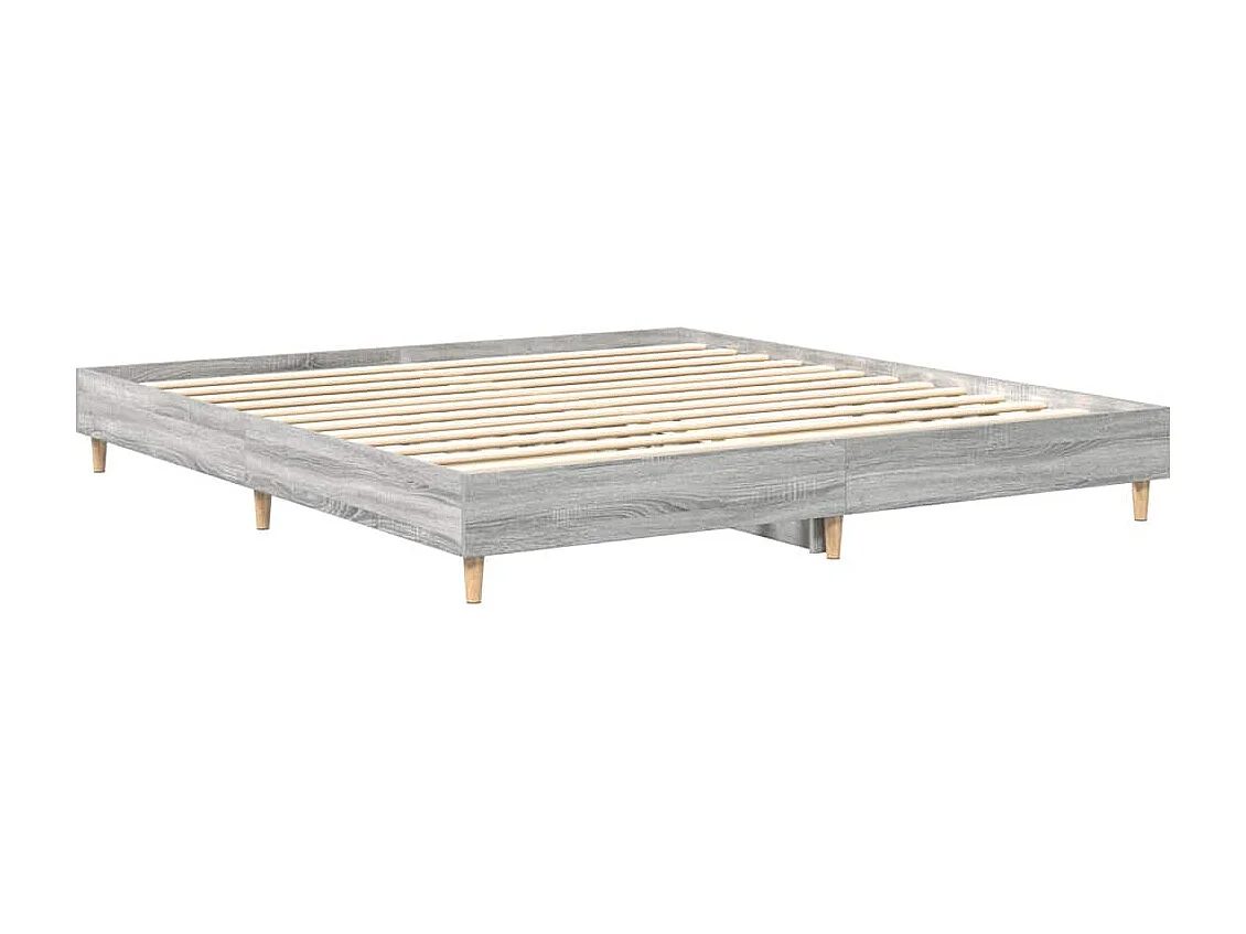 Lit double | Lit adulte | Cadre de lit sonoma gris 160x200cm bois ingénierie