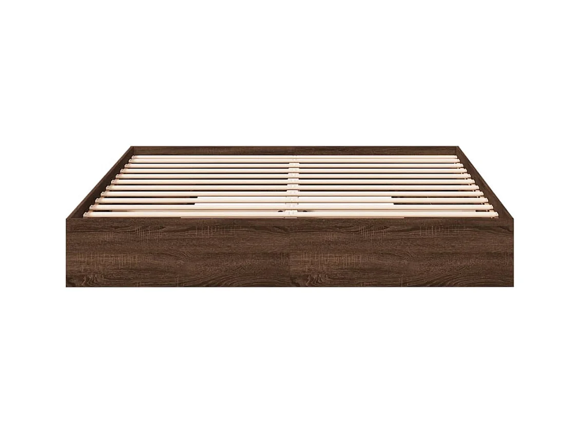 Lit double | Lit adulte | Cadre de lit avec tiroirs chêne marron 200x200 cm