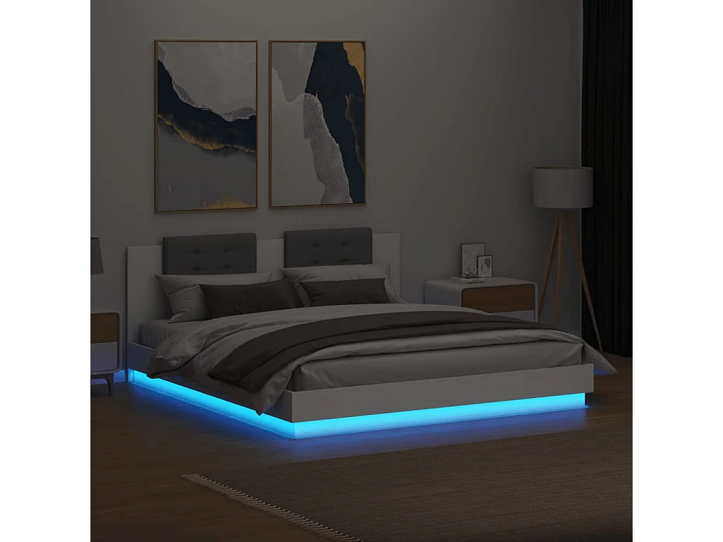 Lit double | Lit adulte | Cadre de lit avec LED blanc 180x200 cm
