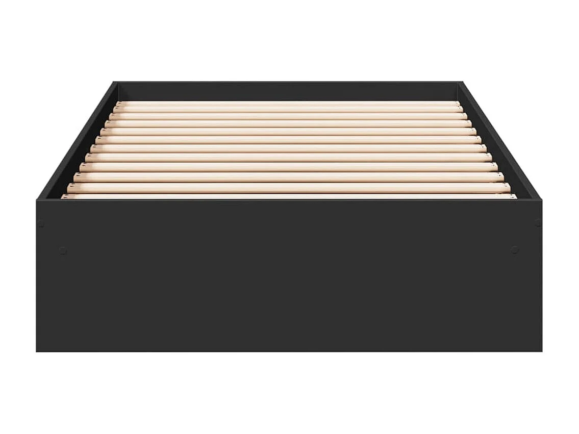 Lit simple | Lit adulte, enfant | Cadre de lit avec tiroirs noir 100x200 cm