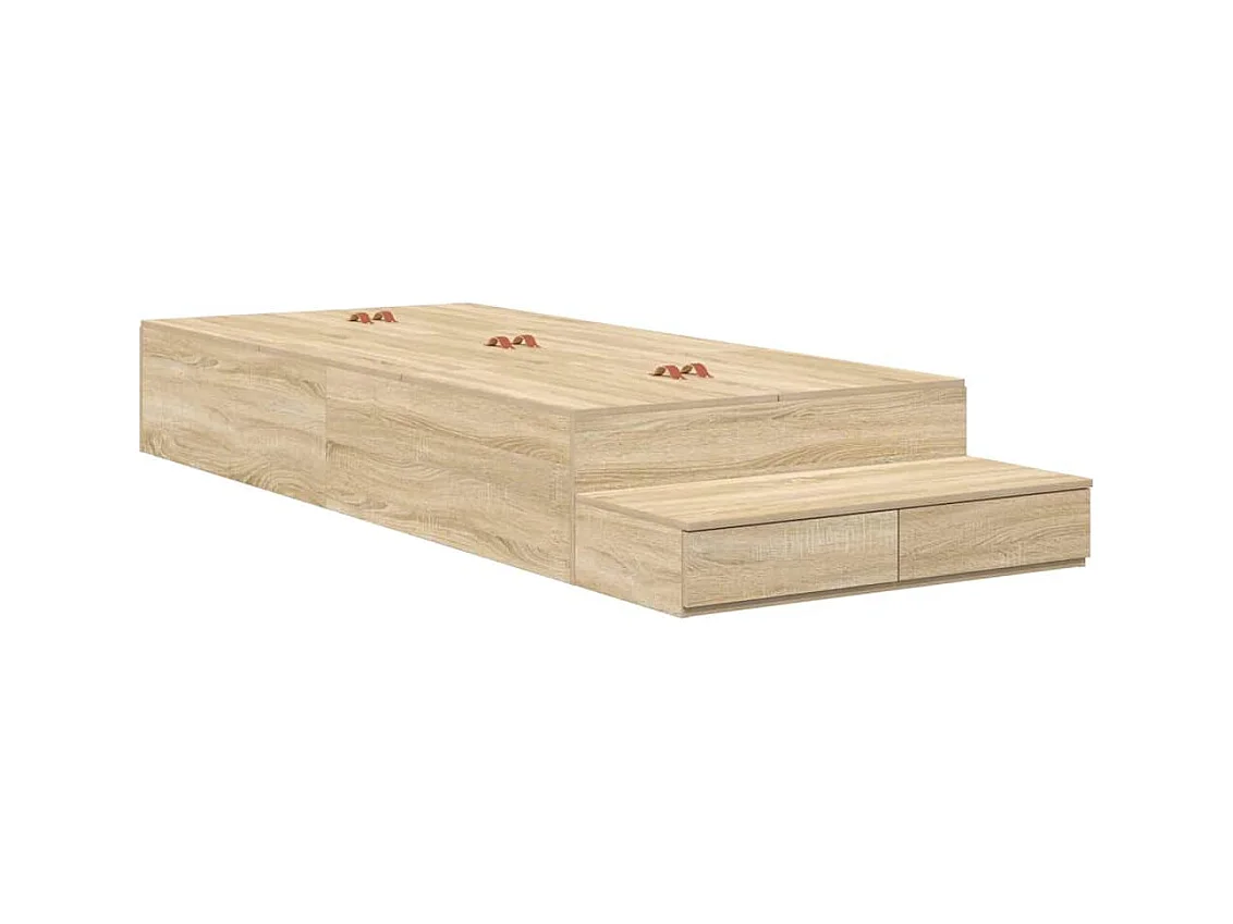 Lit simple | Lit adulte, enfant | Cadre de lit avec rangement Chêne Sonoma 236.5x80x31.5 cm