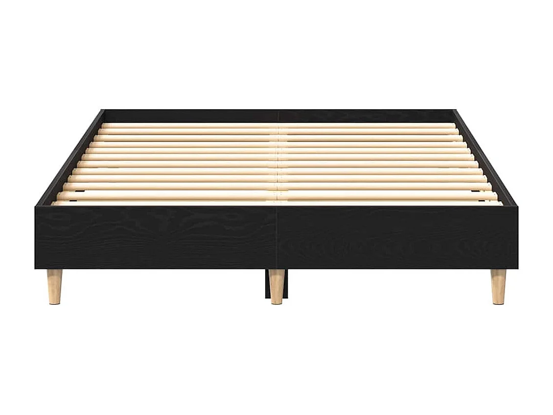 Lit double | Lit adulte | Cadre de lit Chêne noir 135x190 cm Bois d'ingénierie