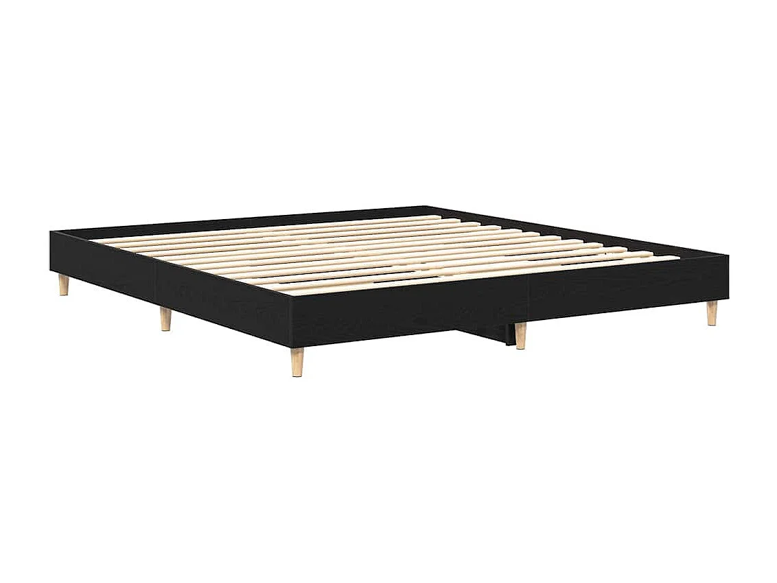 Lit double | Lit adulte | Cadre de lit Chêne noir 160x200 cm Bois d'ingénierie