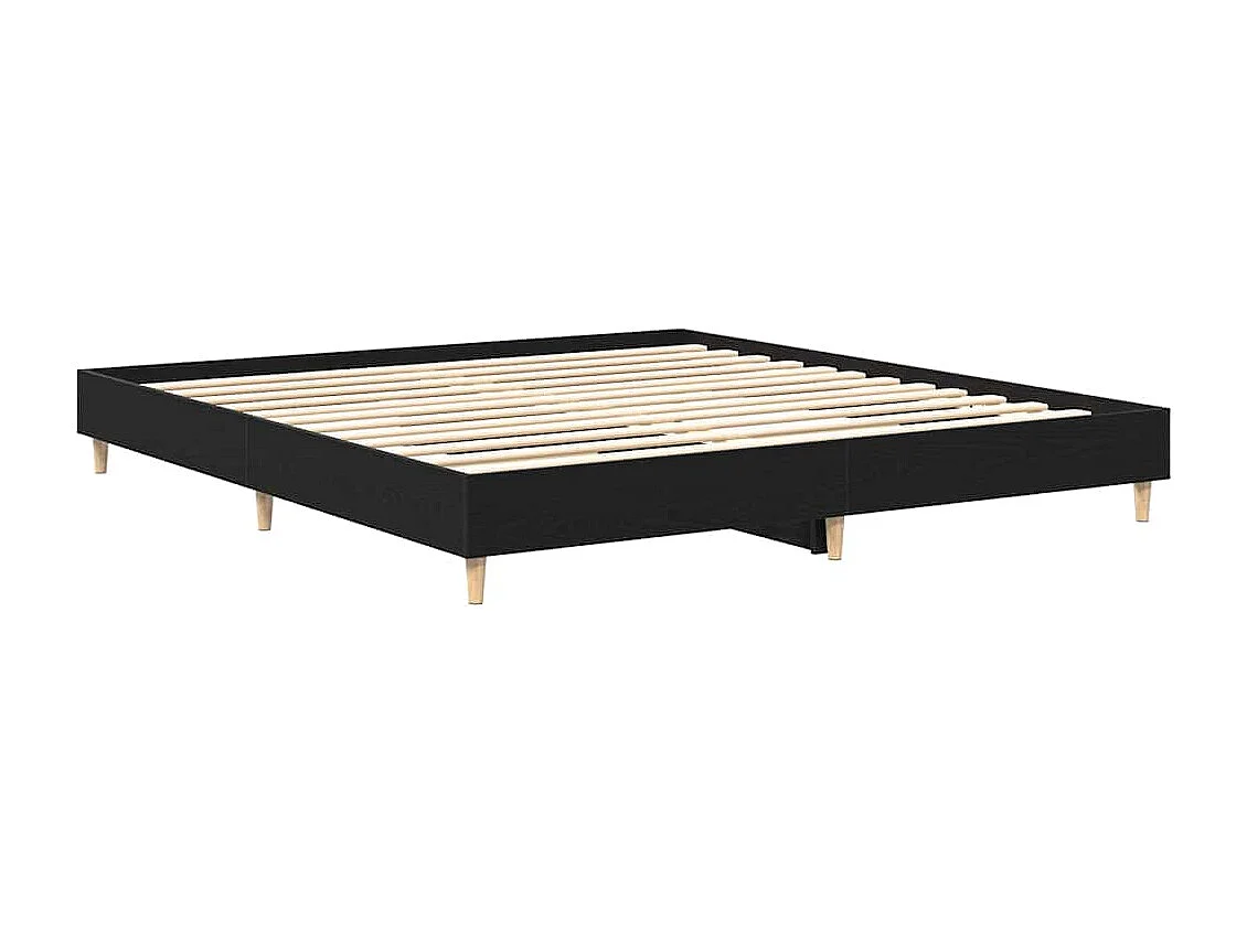 Lit double | Lit adulte | Cadre de lit Chêne noir 160x200 cm Bois d'ingénierie