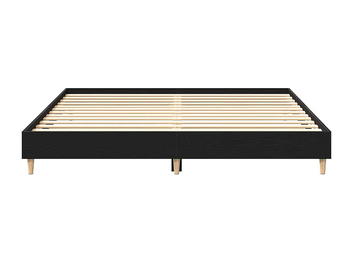 Lit double | Lit adulte | Cadre de lit Chêne noir 160x200 cm Bois d'ingénierie