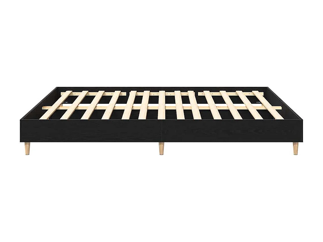 Lit double | Lit adulte | Cadre de lit Chêne noir 160x200 cm Bois d'ingénierie