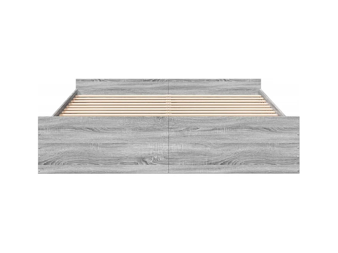 Lit double | Lit adulte | Cadre de lit avec tiroirs sonoma gris 180x200 cm