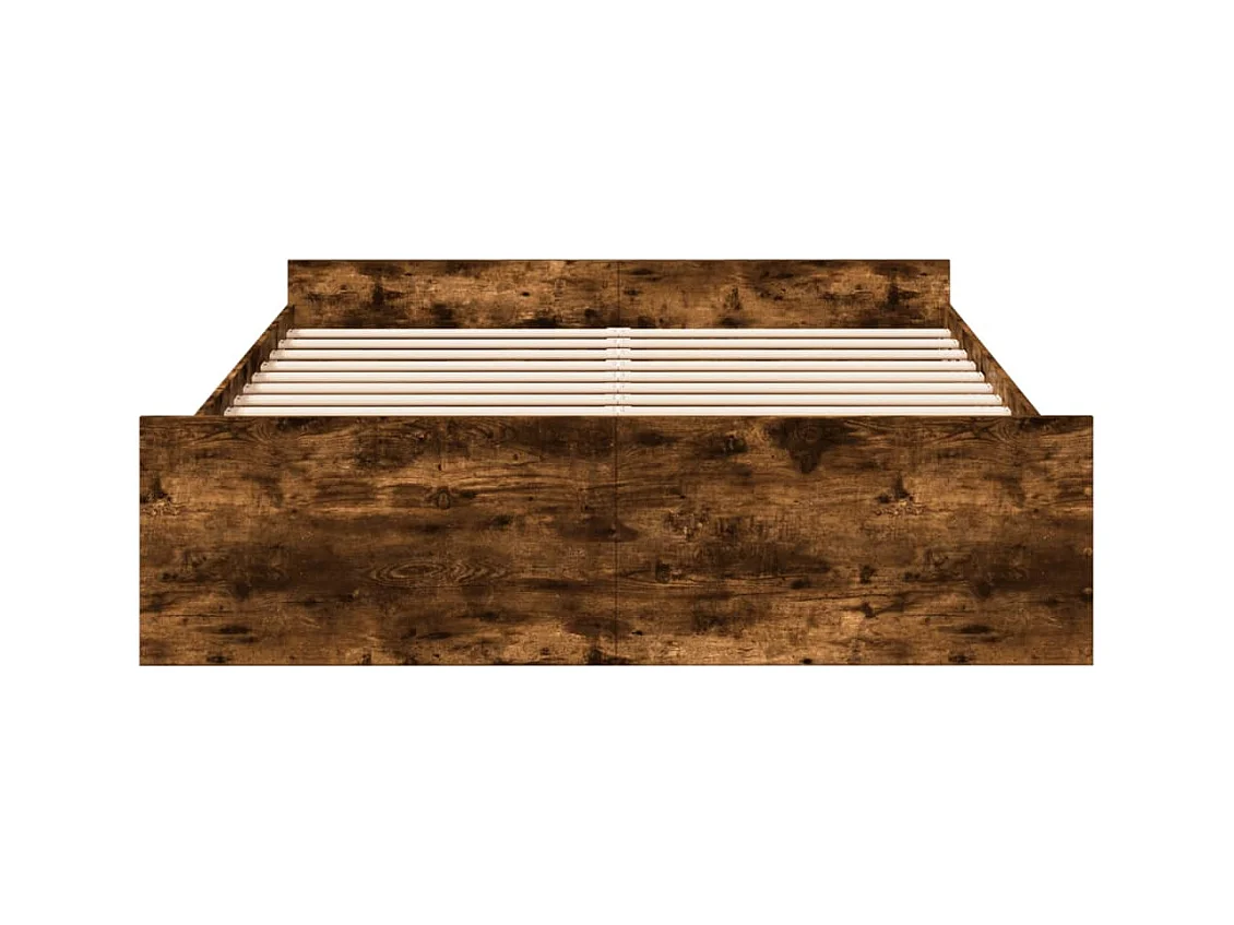 Lit double | Lit adulte | Cadre de lit avec tiroirs chêne fumé 160x200 cm