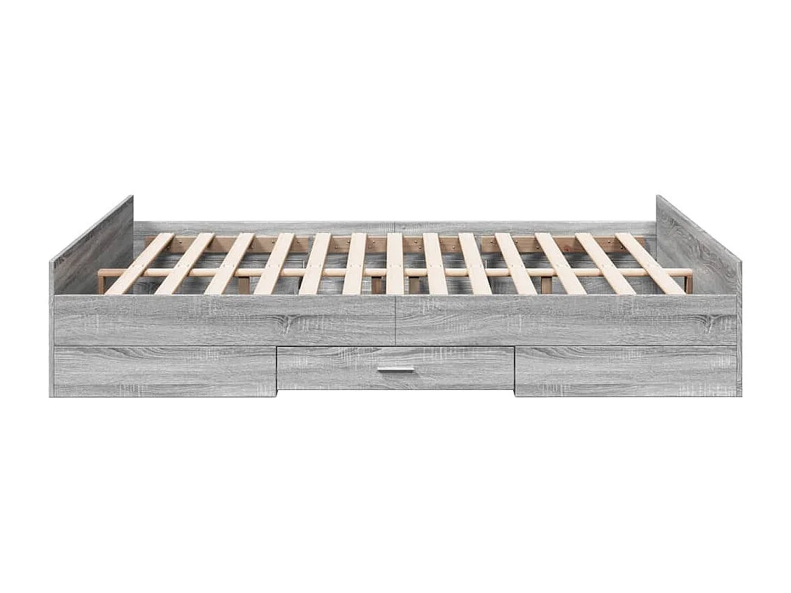 Lit double | Lit adulte | Cadre de lit avec tiroirs sonoma gris 160x200 cm