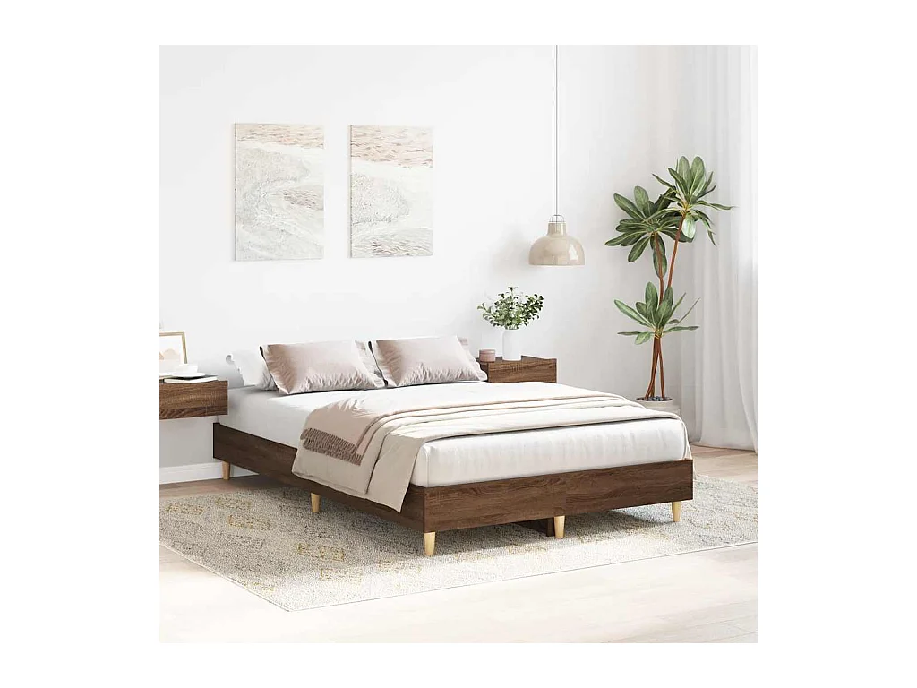 Lit double | Lit adulte | Cadre de lit chêne marron 140x190 cm