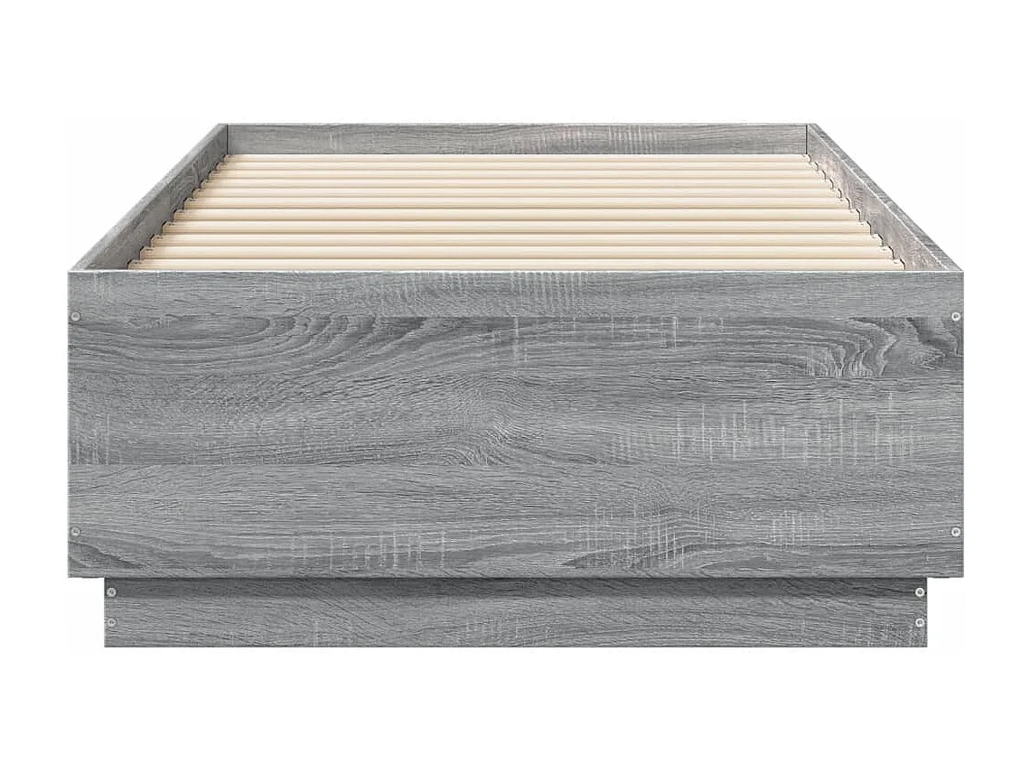 Lit simple | Lit adulte, enfant | Cadre de lit avec LED sonoma gris 75x190 cm