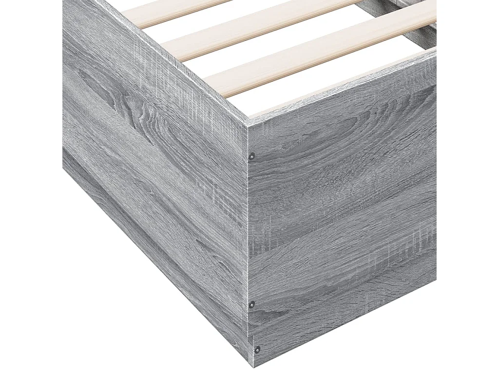 Lit simple | Lit adulte, enfant | Cadre de lit avec LED sonoma gris 75x190 cm