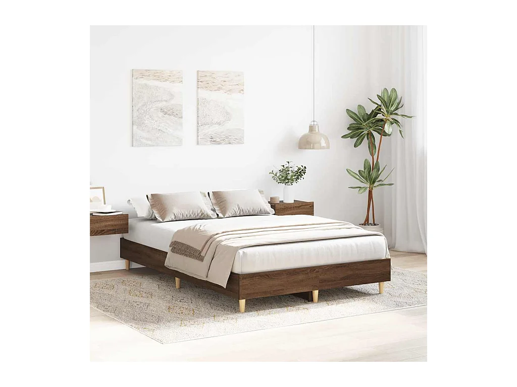 Lit simple | Lit adulte, enfant | Cadre de lit chêne marron 120x190 cm