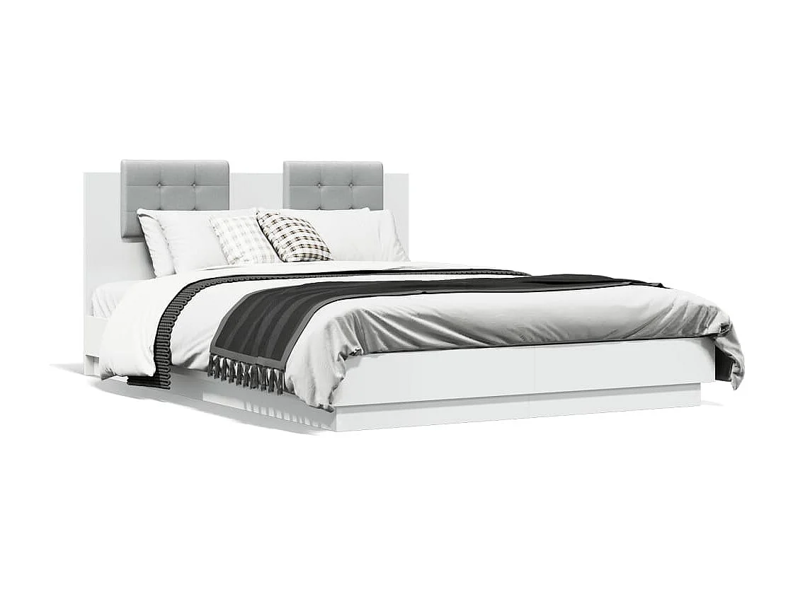 Lit double | Lit adulte | Cadre de lit avec LED blanc 150x200 cm