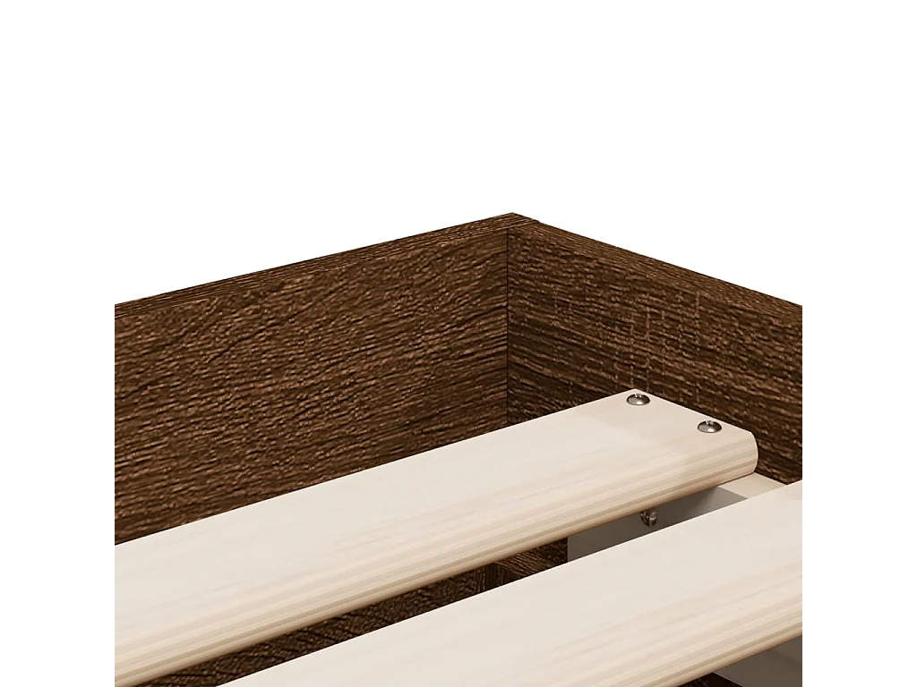 Lit simple | Lit adulte, enfant | Cadre de lit avec tiroirs chêne marron 90x190 cm