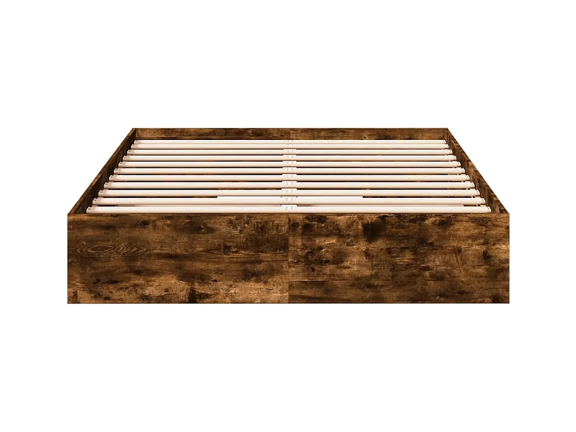 Lit double | Lit adulte | Cadre de lit avec tiroirs chêne fumé 140x190 cm