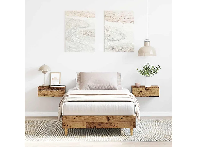 Letto per adulti | Letto singolo | Giroletto senza Materasso Legno Antico 90x190 cm in Truciolato