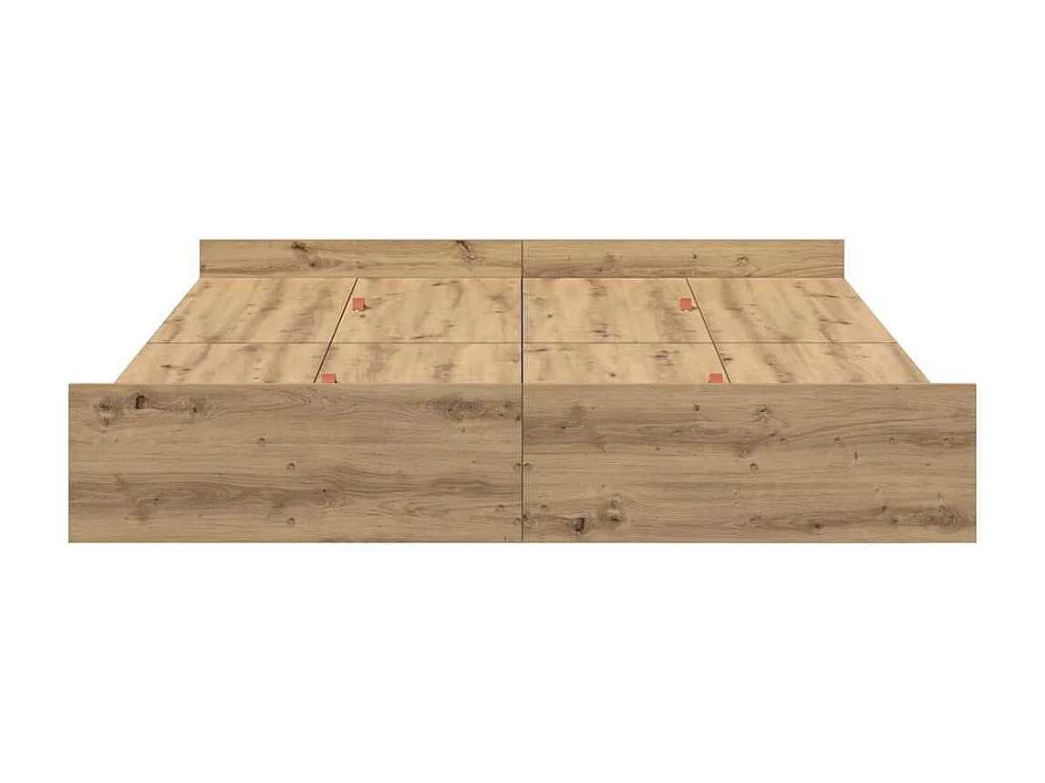 Lit double | Lit adulte | Cadre de lit avec rangement chêne artisanal 140x190 cm