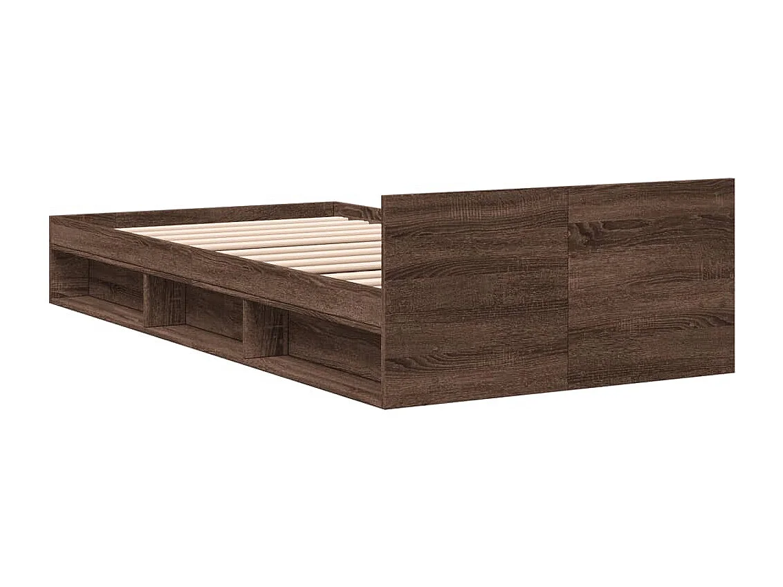 Lit simple | Lit adulte, enfant | Cadre de lit avec tiroir chêne marron 90x200 cm