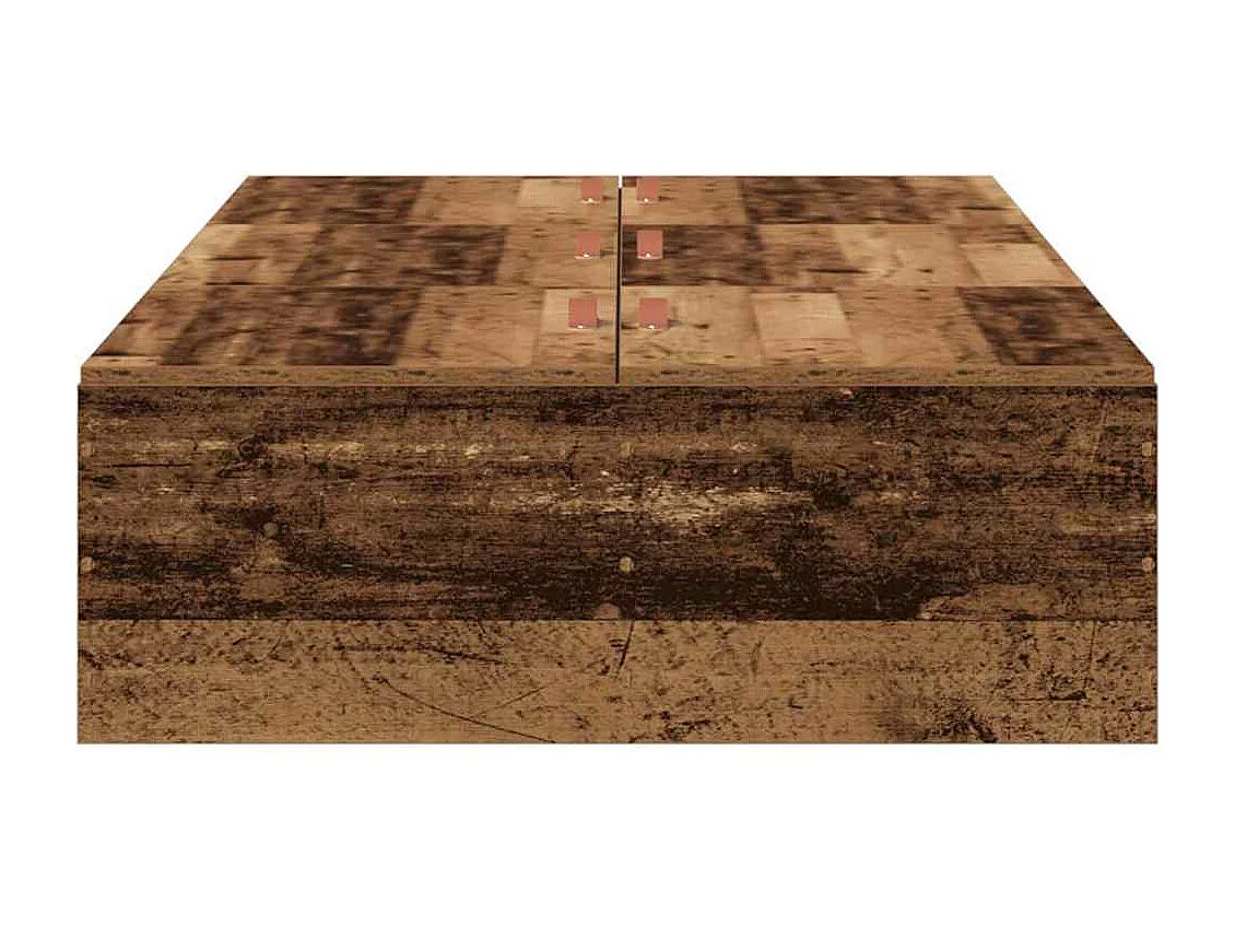 Lit simple | Lit adulte, enfant | Cadre de lit de rangement Bois ancien 90x190 cm en bois d'ingénierie.