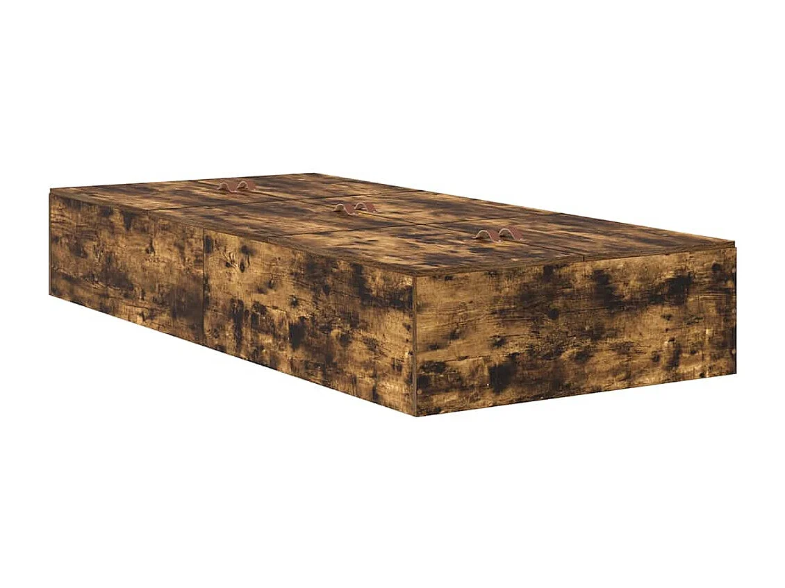 Lit simple | Lit adulte, enfant | Cadre de lit avec rangement Chêne fumé 236.5x80x31.5 cm
