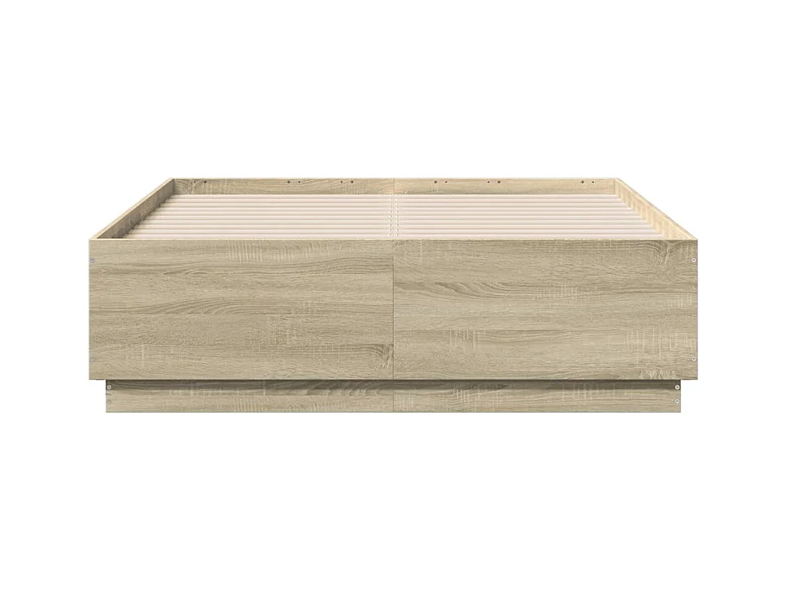 Lit simple | Lit adulte, enfant | Cadre de lit avec LED chêne sonoma 120x190 cm