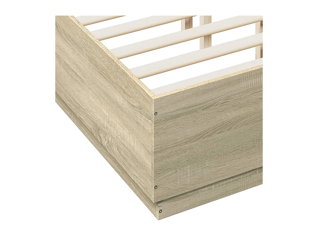 Lit simple | Lit adulte, enfant | Cadre de lit avec LED chêne sonoma 120x190 cm