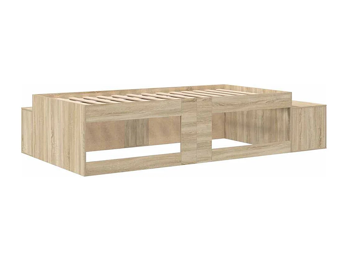 Lit simple | Lit adulte, enfant | Cadre de lit avec rangement Chêne Sonoma 234x118x53.5 cm