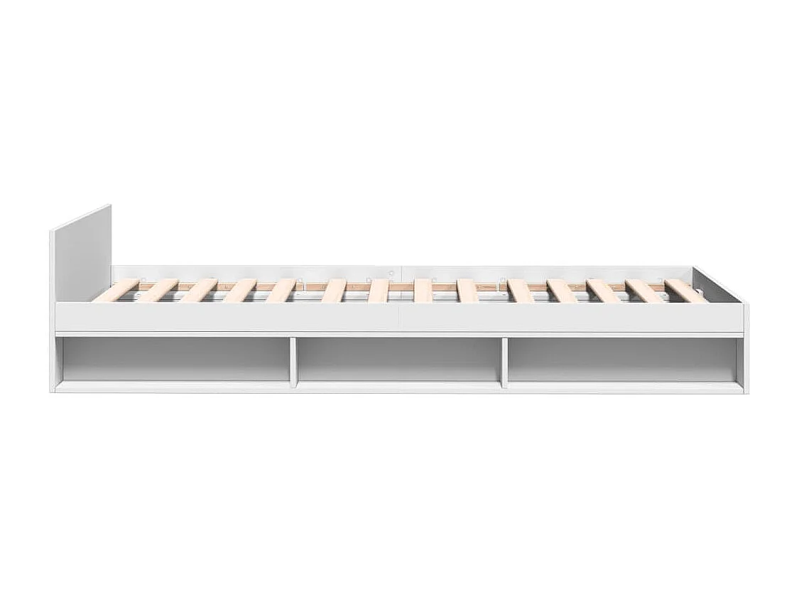 Lit simple | Lit adulte, enfant | Cadre de lit avec tiroir blanc 100x200 cm