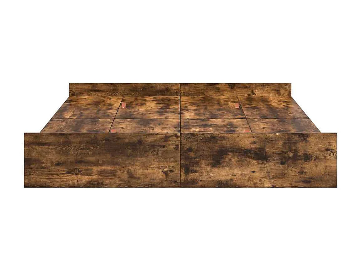Lit double | Lit adulte | Cadre de lit avec rangement avec tiroir Chêne fumé 140x200 cm