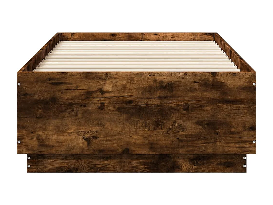 Lit simple | Lit adulte, enfant | Cadre de lit avec LED chêne fumé 90x190 cm