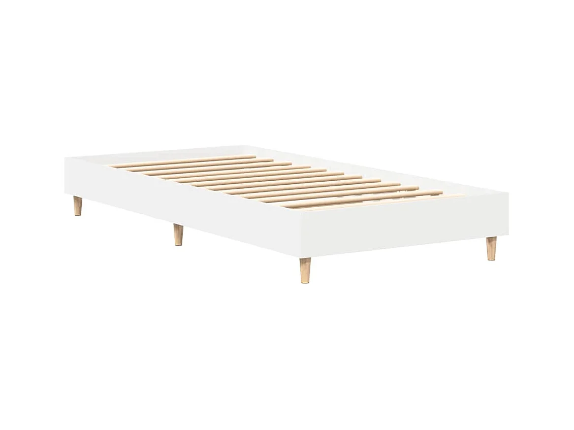 Lit simple | Lit adulte, enfant | Cadre de lit blanc 100x200 cm bois d'ingénierie