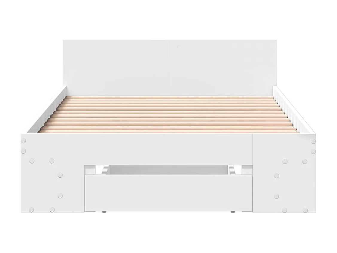 Lit simple | Lit adulte, enfant | Cadre de lit avec tiroir blanc 90x190 cm