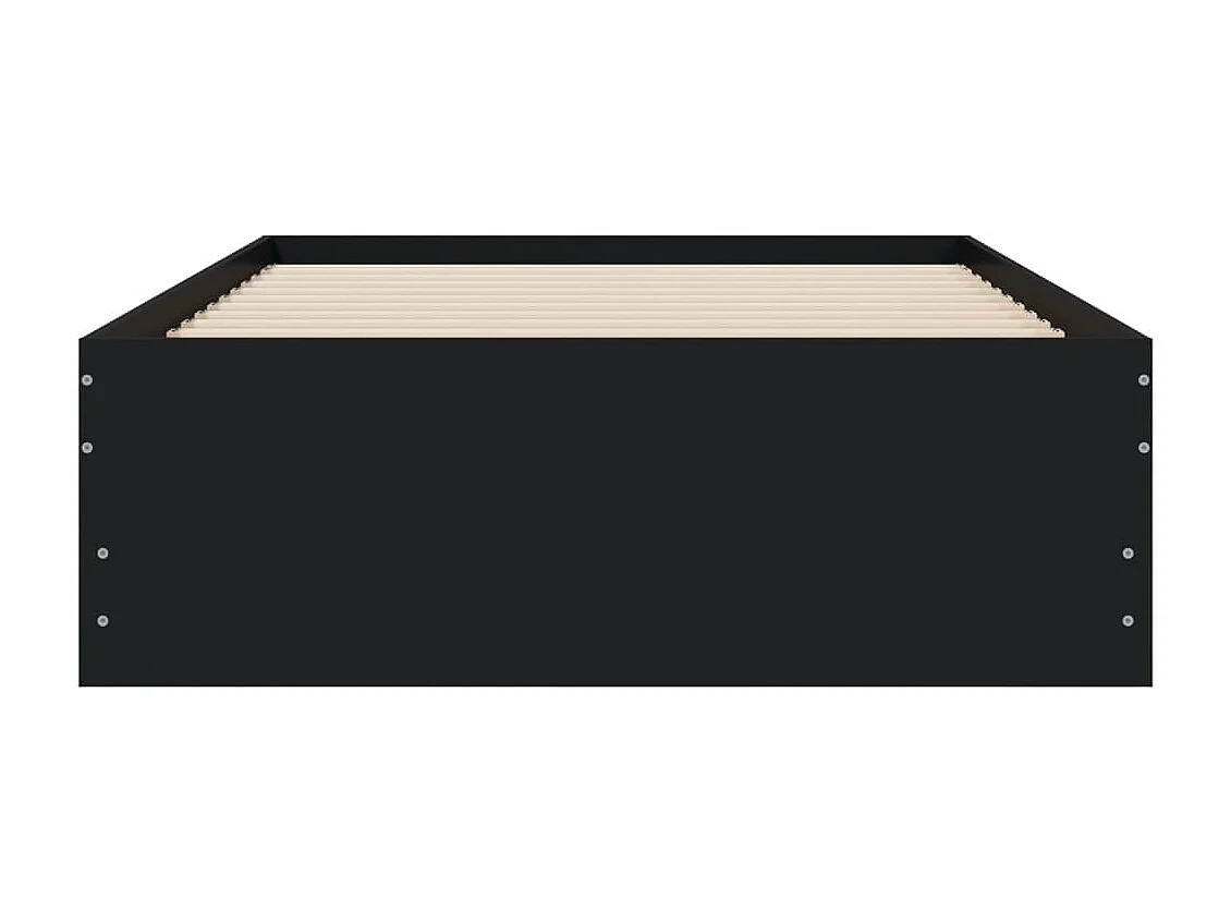 Lit simple | Lit adulte, enfant | Cadre de lit avec tiroirs noir 90x200 cm
