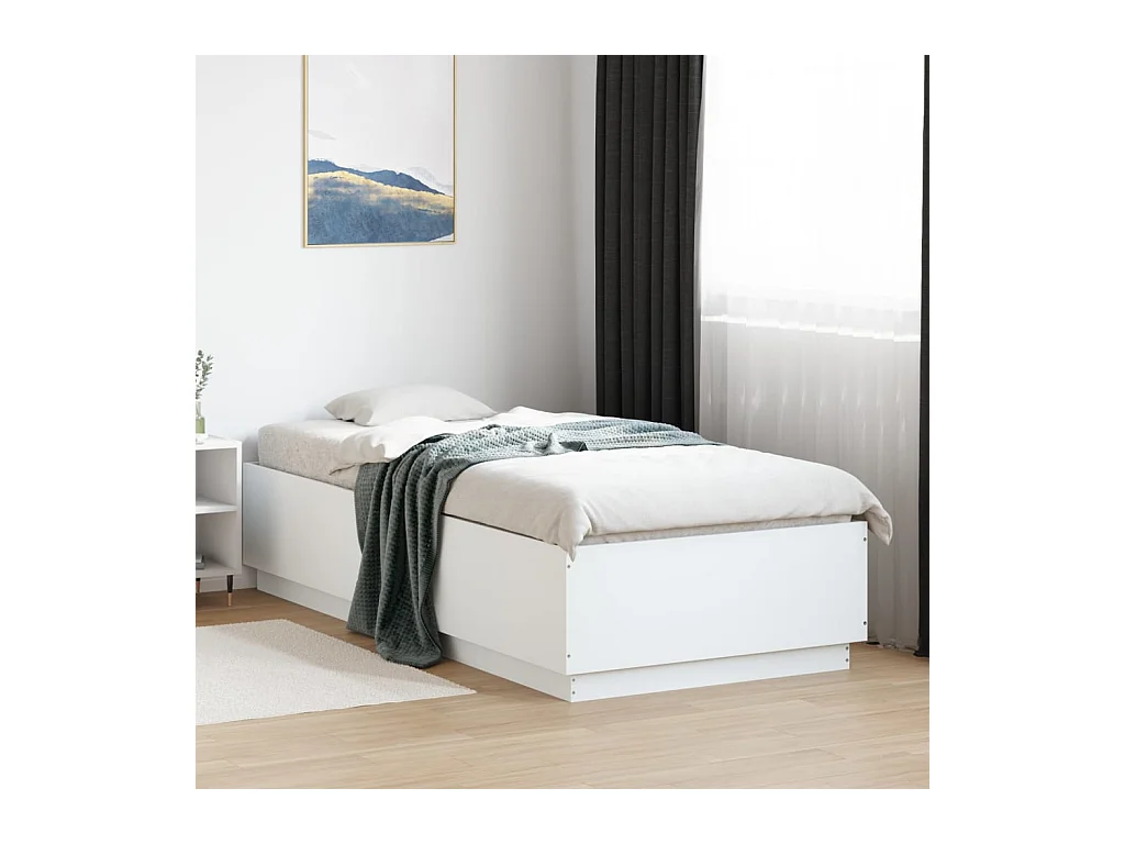 Lit simple | Lit adulte, enfant | Cadre de lit avec LED blanc 100x200 cm