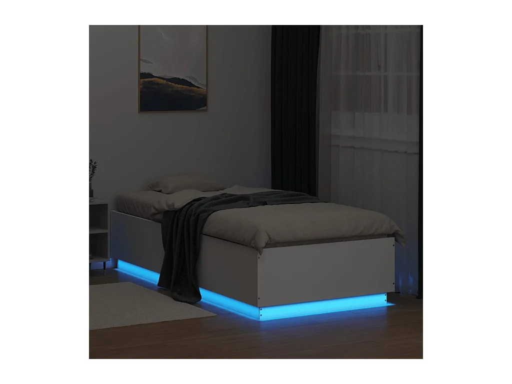 Lit simple | Lit adulte, enfant | Cadre de lit avec LED blanc 100x200 cm