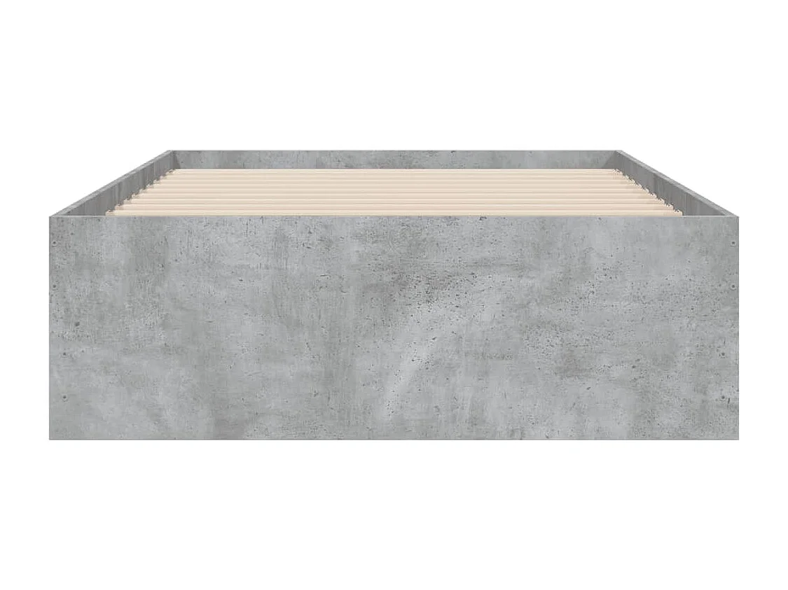Lit simple | Lit adulte, enfant | Cadre de lit avec tiroirs gris béton 90x200 cm