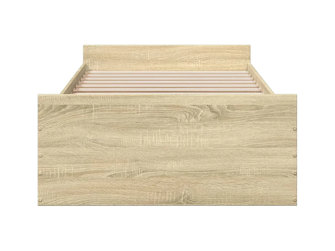 Lit simple | Lit adulte, enfant | Cadre de lit avec tiroirs chêne sonoma 90x190 cm