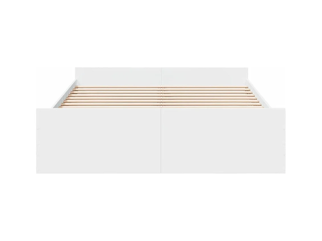 Lit double | Lit adulte | Cadre de lit avec tiroirs blanc 150x200 cm