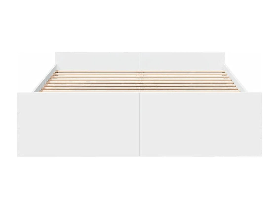 Lit double | Lit adulte | Cadre de lit avec tiroirs blanc 150x200 cm