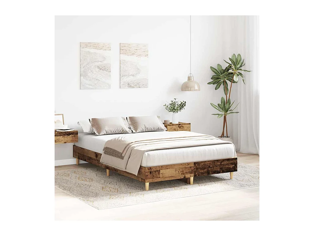 Lit simple | Lit adulte, enfant | Cadre de lit vieux bois 120x200 cm bois ingénierie