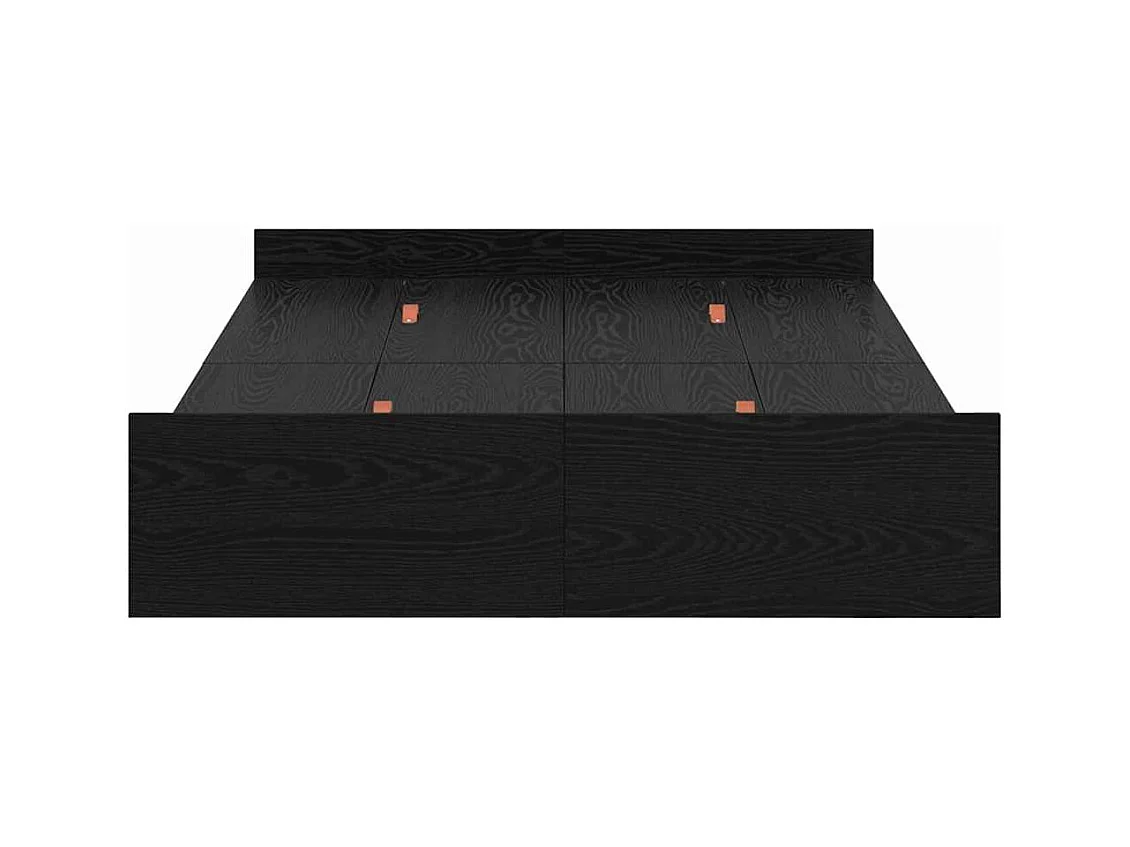 Lit simple | Lit adulte, enfant | Cadre de lit avec rangement avec tiroir Chêne noir 120x190 cm